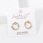 18k Gold Dipped Multi Shape CZ Pave Circle Stud  Earrings