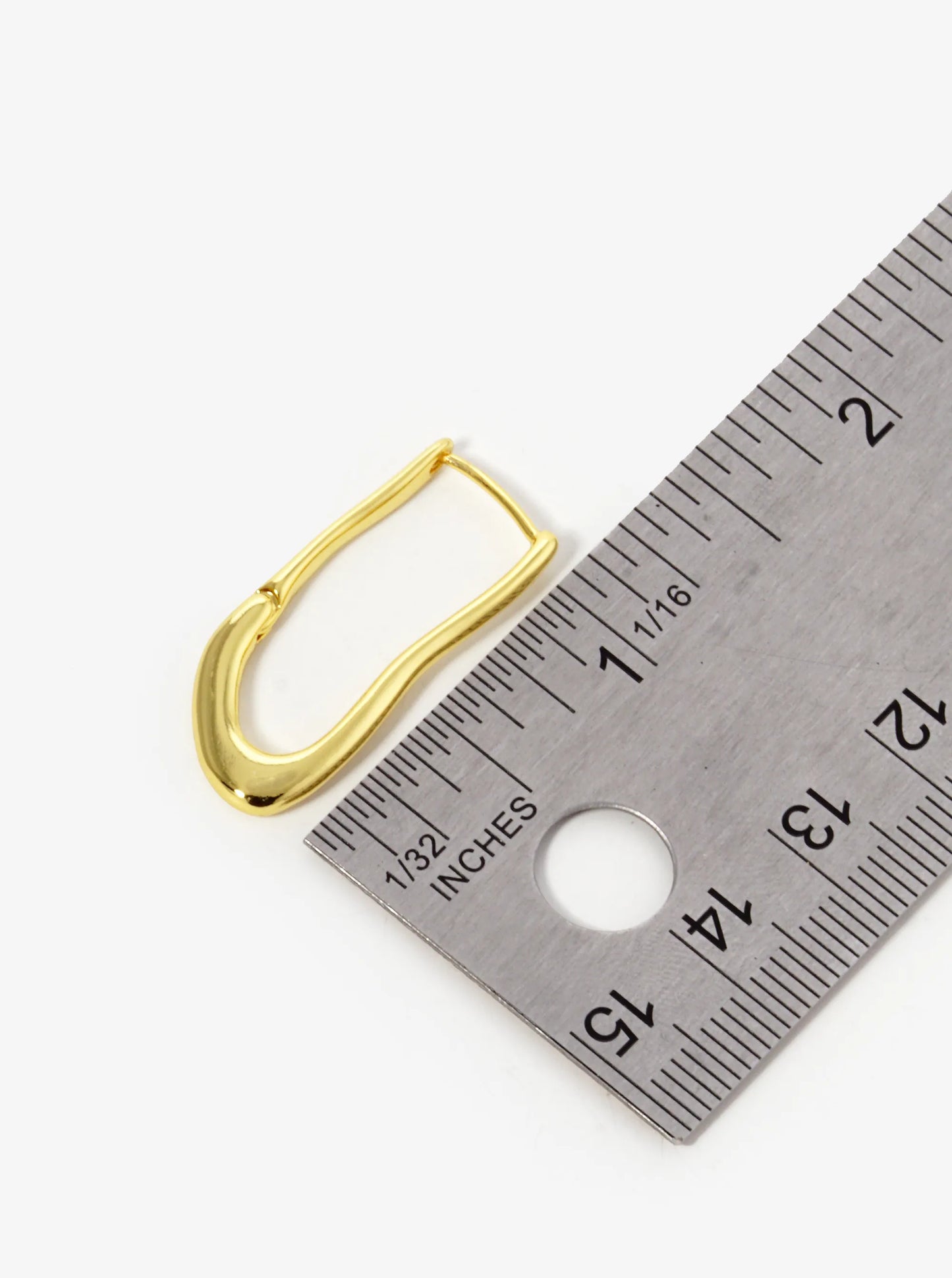 18k Gold Dipped Organic Shape 28mm Hoop Earrings