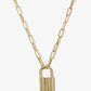 18k Gold Dipped Padlock Pendant Chain Necklace