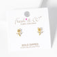 18k Gold Dipped Pearl And CZ Flower Stud Earrings