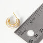 18k Gold Dipped Pearl And CZ Pave 15mm Hoop Earrings