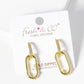18k Gold Dipped Pearl And CZ Pave Chain Shape Hoop Earrings
