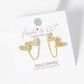 18k Gold Dipped Pearl And CZ Pave Double Heart Chain Stud Earrings