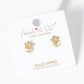 18k Gold Dipped Pearl And CZ Pave Flower Stud Earrings