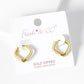 18k Gold Dipped Pearl And CZ Pave Rhombus Shape 15mm Hoop Earrings