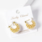 18k Gold Dipped Pearl Beaded 3D Latch Back Hoop Earrings