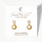 18k Gold Dipped Pearl Beads Drop CZ Pave Circle Post Dangle Earrings