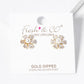 18k Gold Dipped Pearl CZ Flower Stud Earrings