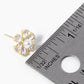 18k Gold Dipped Pearl CZ Flower Stud Earrings