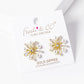 18k Gold Dipped Pearl CZ Pave Snowflake Stud Earrings