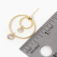 18k Gold Dipped Round CZ Drop Double Circle Post Earrings