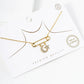 18k Gold Dipped Safety Pin With Star And Moon Drop Pendant Necklace