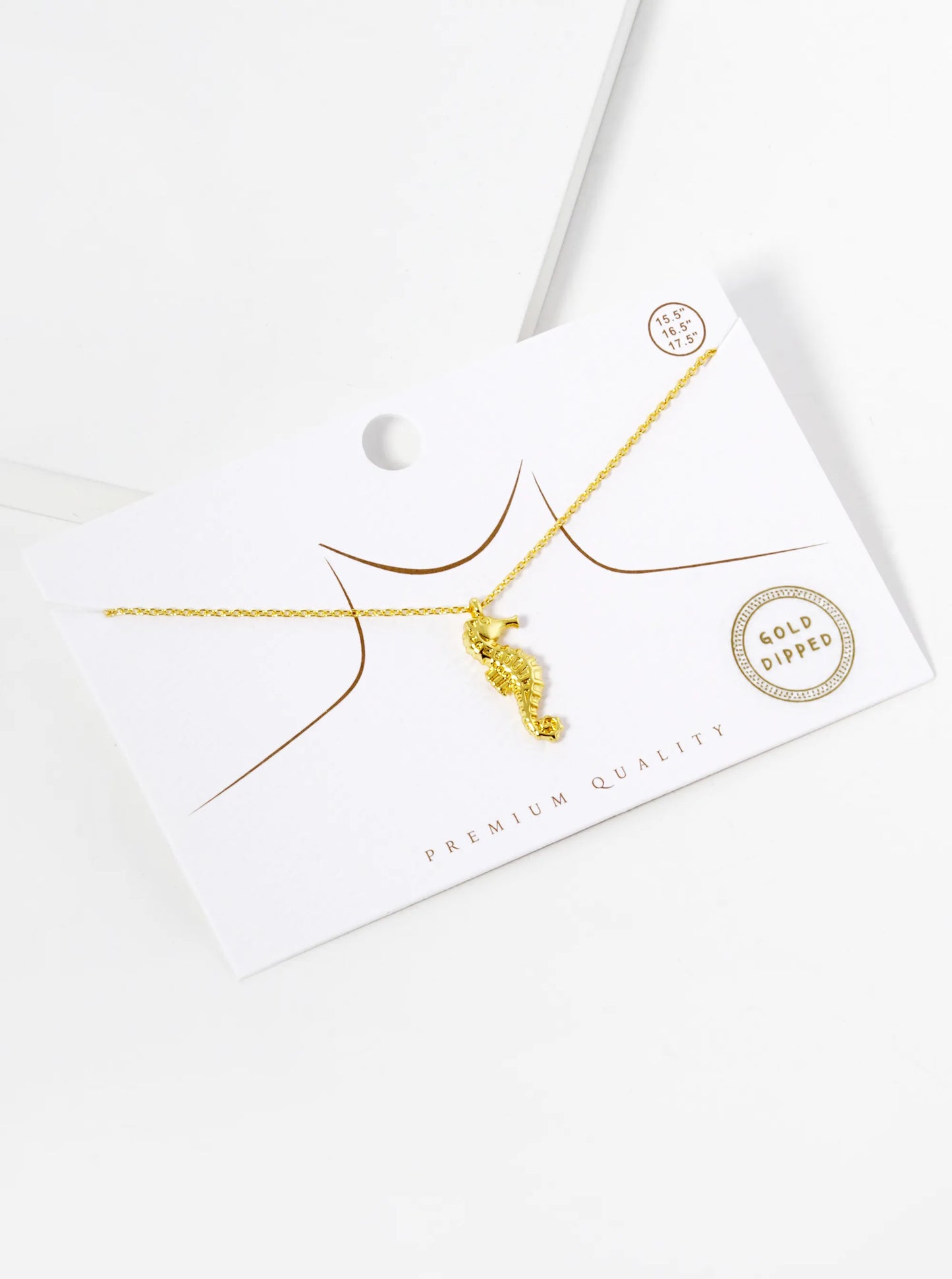 18k Gold Dipped Seahorse Pendant Necklace