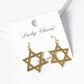 18k Gold Dipped Star Of David Dangle Drop Earrings