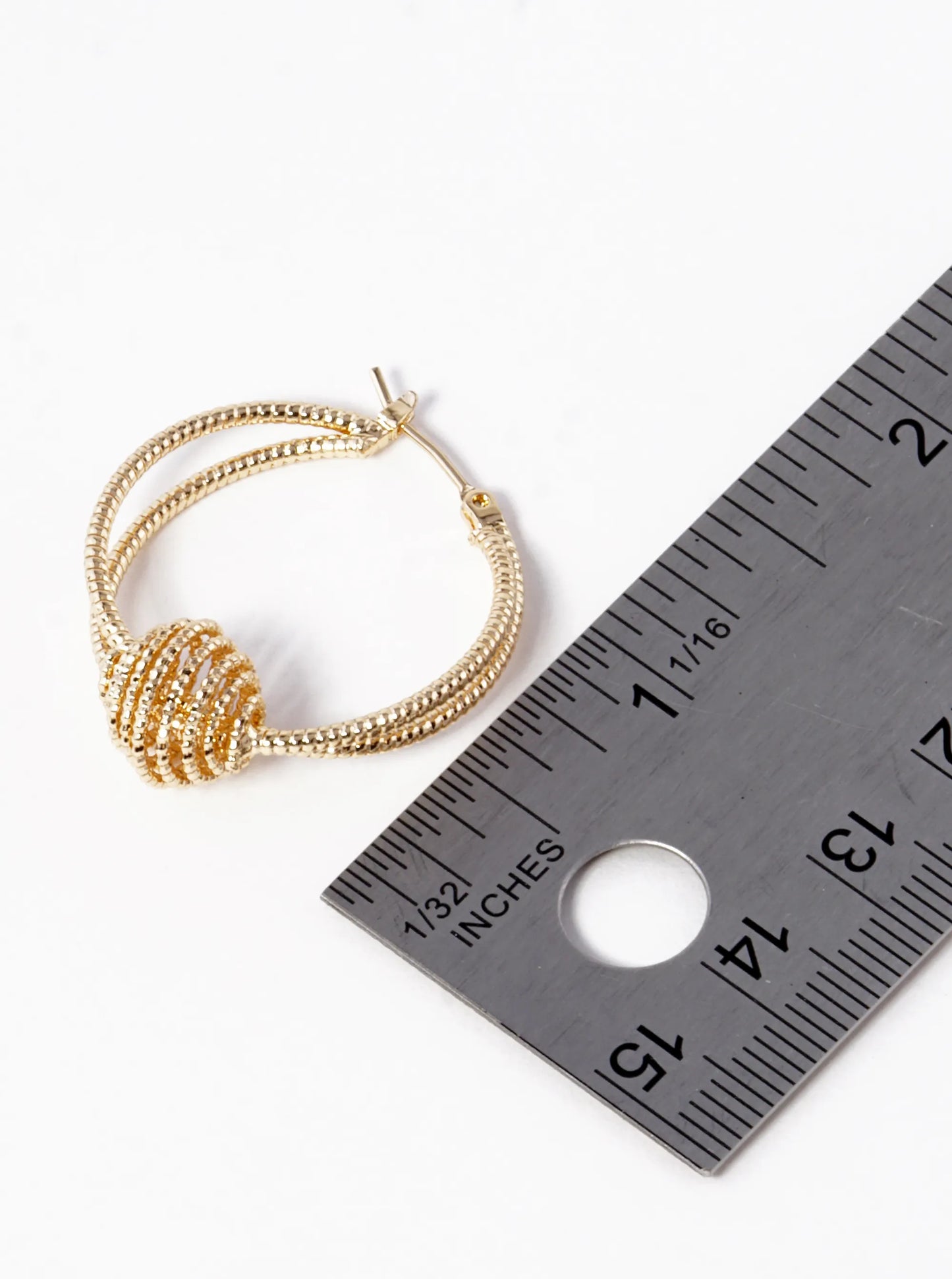 18k Gold Dipped Textured Double Hoop Earrings