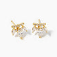 White Gold Dipped Three Marquise CZ Stones Drop Post Stud Earrings