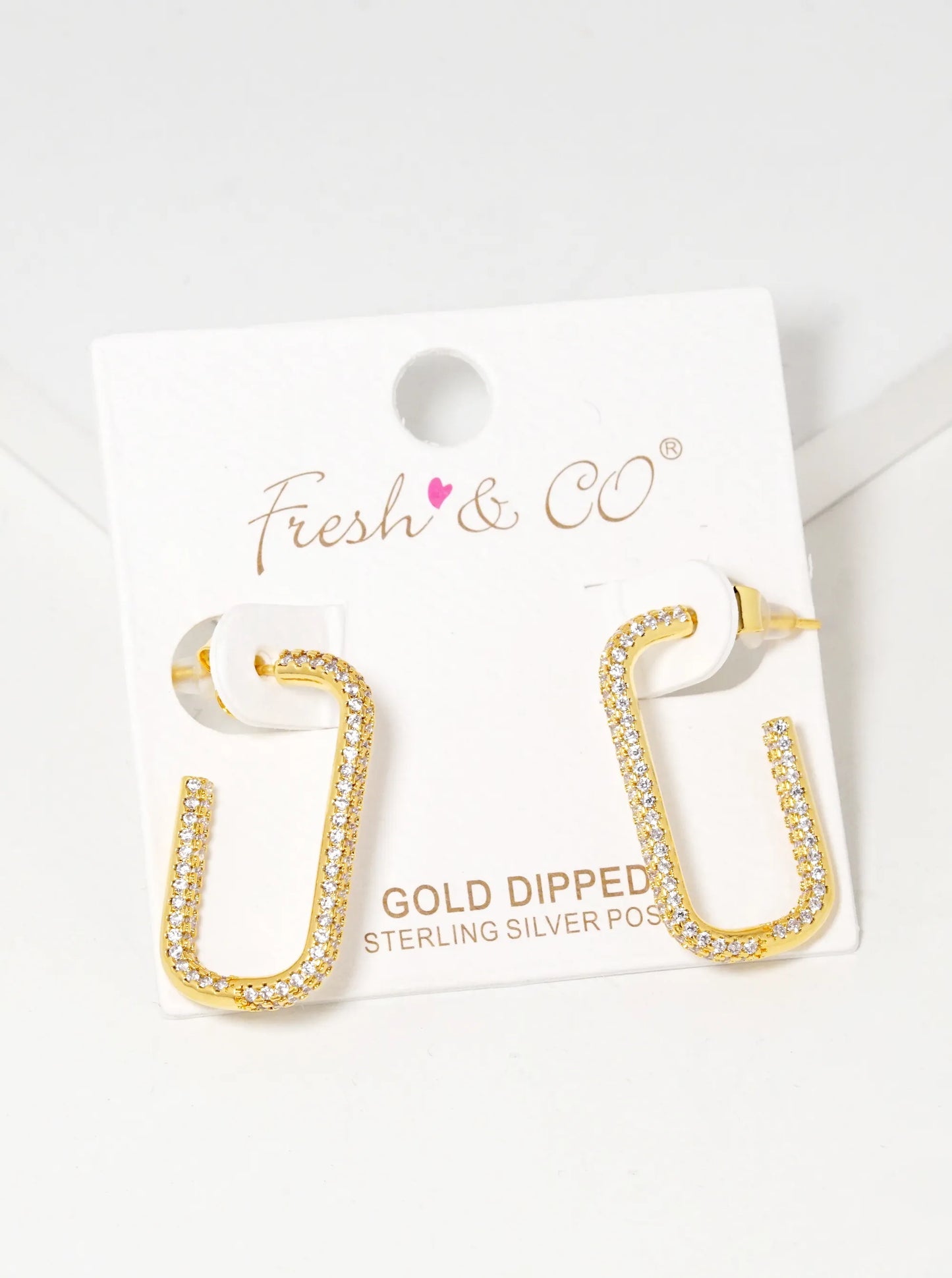 18k Gold Dipped Tiny CZ Pave Delicate Open Hoop Earrings