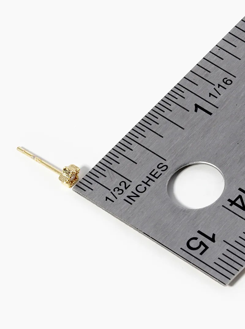 18k Gold Dipped Tiny Star With CZ Stone Post Stud Earrings