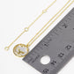 18k Gold Dipped Whale Tail MOP Round Pendant Necklace