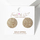 18k Gold Dipped 15mm CZ Pave Round Statement Post Stud Earrings