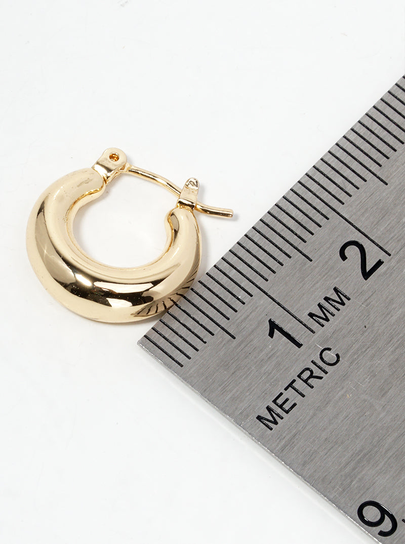 18k Gold Dipped 15mm Tapered Hinged Hoop Earrings