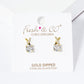 18k Gold Dipped 4-prong CZ Drop X Shape Post Stud Earrings