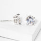 18k Gold Dipped 4-prong Round CZ Post Stud Earrings