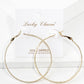 18k Gold Dipped 50mm Textured Delicate Double Hoop Leverback Earrings