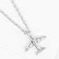 18k Gold Dipped CZ Airplane Pendant Delicate Necklace