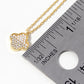 18k Gold Dipped CZ And Pearl Beaded Quatrefoil Pendant Necklace