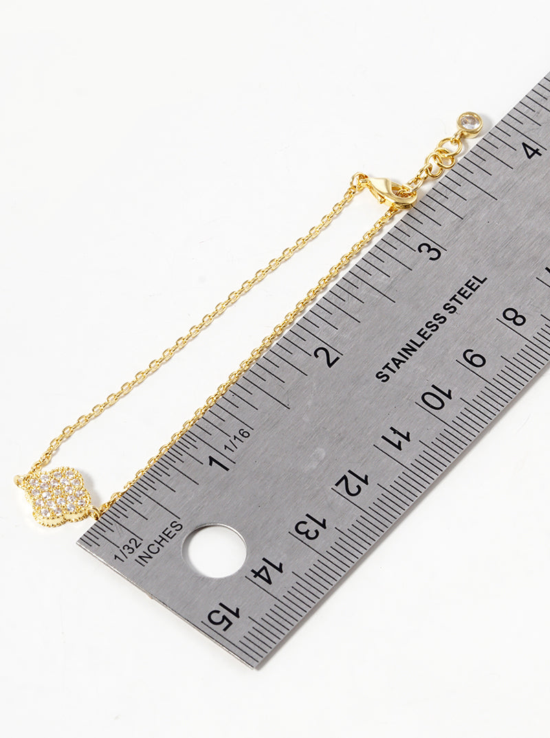 18k Gold Dipped CZ Pave 10mm Quatrefoil Bracelet