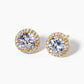 White Gold Dipped CZ Pave 4-prong Cubic Zirconia Post Stud Earrings