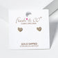 18k Gold Dipped CZ Pave 4mm Heart Post Stud Earrings
