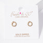 18k Gold Dipped CZ Pave 7mm Circle Post Stud Earrings