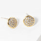 White Gold Dipped CZ Pave 9mm Round Post Stud Earrings