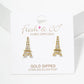 18k Gold Dipped CZ Pave Eiffel Tower Post Stud Earrings