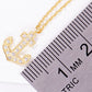 18k Gold Dipped CZ Pave Anchor Pendant Delicate Necklace