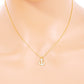 18k Gold Dipped CZ Pave Anchor Pendant Delicate Necklace