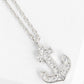 18k Gold Dipped CZ Pave Anchor Pendant Delicate Necklace
