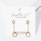 18k Gold Dipped CZ Pave Circle Drop Post Earrings