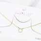 18k Gold Dipped CZ Pave Circle Pendant Delicate Necklace