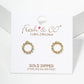 18k Gold Dipped CZ Pave Circle Post Stud Earrings