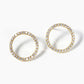 White Gold Dipped CZ Pave Circle Post Stud Earrings