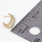 18k Gold Dipped CZ Pave Crescent Moon Post Stud Earrings