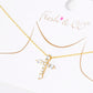 18k Gold Dipped CZ Pave Cross Pendant Delicate Necklace