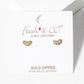 18k Gold Dipped CZ Pave Dainty Heart Post Stud Earrings