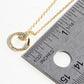 18k Gold Dipped CZ Pave Delicate Door Knocker Pendant Necklace
