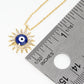 18k Gold Dipped CZ Pave Evil Eye Pendant Necklace