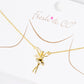 18k Gold Dipped CZ Pave Fairy Pendant Delicate Necklace