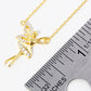 18k Gold Dipped CZ Pave Fairy Pendant Delicate Necklace